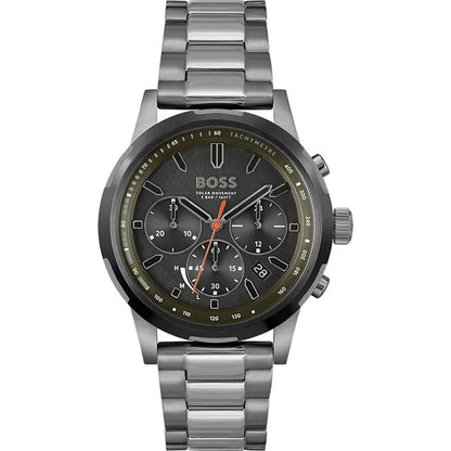 Hugo Boss Solgrade 1514034 Grey IP Solar Chronograph Men's Watch