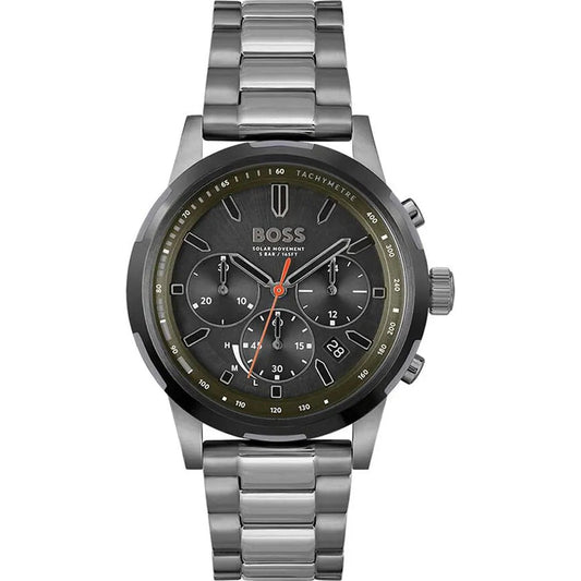 Hugo Boss Solgrade 1514034 Grey IP Solar Chronograph Men's Watch