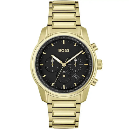 Hugo Boss Trace 1514006 Gold-Tone Black Dial Chronograph Men's Watch