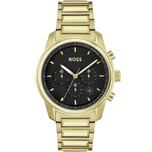 Hugo Boss Trace 1514006 Gold-Tone Black Dial Chronograph Men's Watch