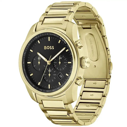 Hugo Boss Trace 1514006 Gold-Tone Black Dial Chronograph Men's Watch