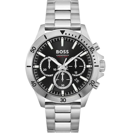 Hugo Boss Troper 1514057 Silver-Tone Black Dial Chronograph Men's Watch