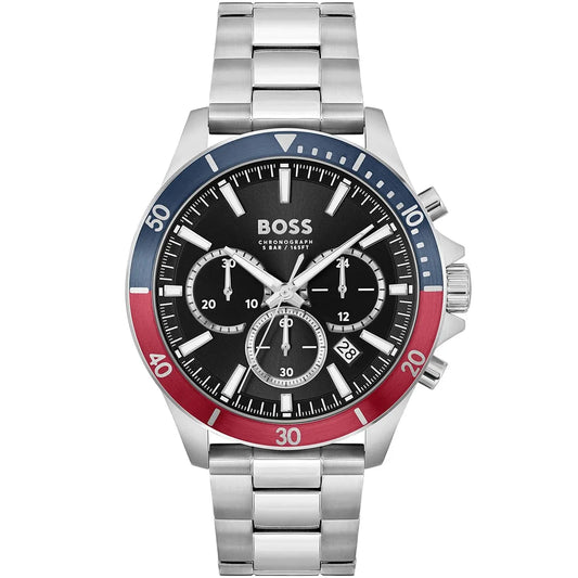 Hugo Boss Troper 1514108 Silver-Tone Pepsi Bezel Chronograph Men's Watch