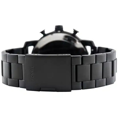 Fossil Nate JR1356 Men’s Analog Watch – 50mm Black Stainless Steel | Water Resistant