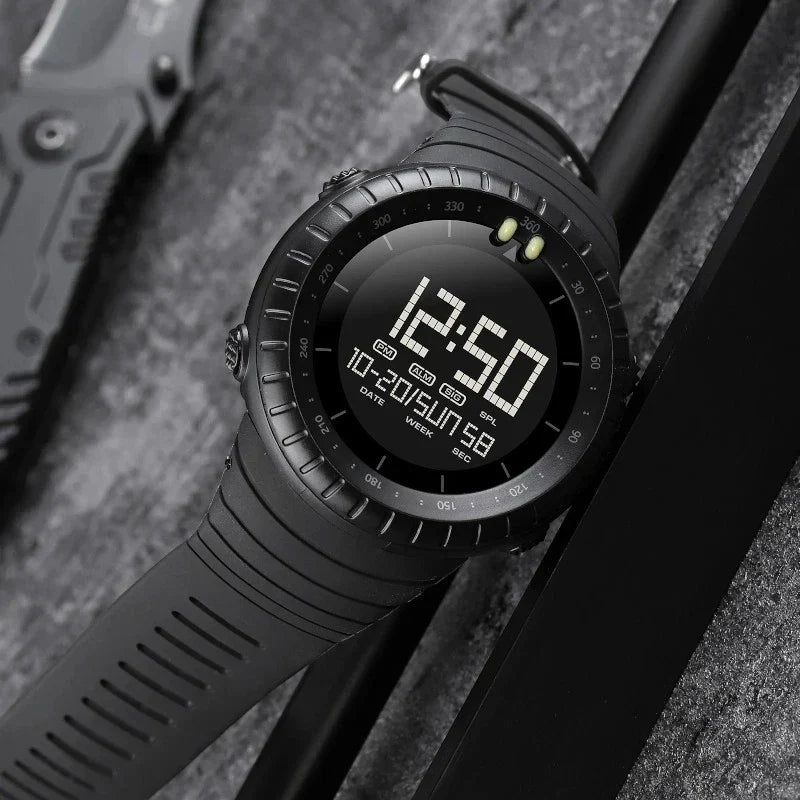 SKMEI 1992 ساعة رياضية متعددة الوظائف كاجوال انيقة للرجال مقاومة للمياه متعددة الوظائف، اسود