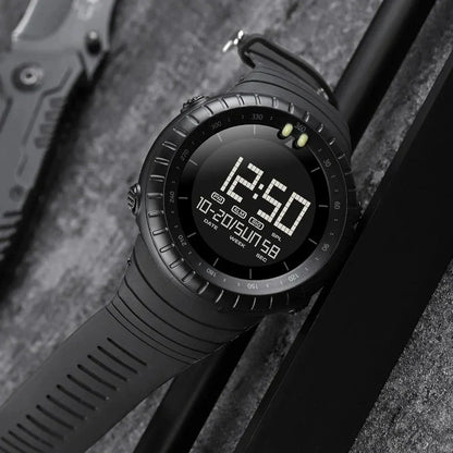 SKMEI 1992 ساعة رياضية متعددة الوظائف كاجوال انيقة للرجال مقاومة للمياه متعددة الوظائف، اسود