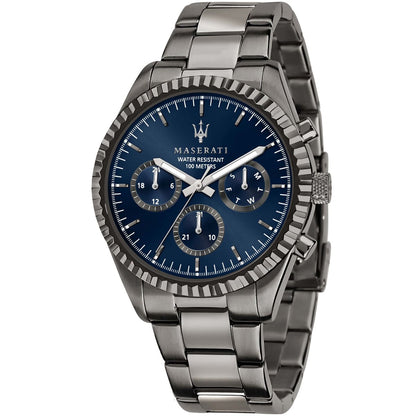 Maserati Competizione R8853100019 Gunmetal Grey Blue Dial Men's Watch