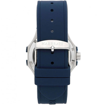 Maserati Potenza R8821108035 Automatic Skeleton Silver Case Blue Strap Watch