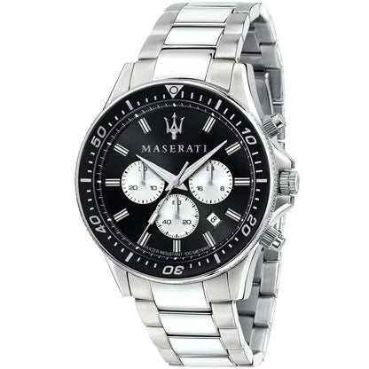 Maserati Sfida R8873640004 Silver Stainless Steel Black Dial Diver Style Watch