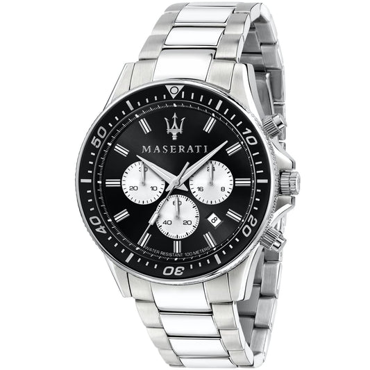 Maserati Sfida R8873640004 Silver Stainless Steel Black Dial Diver Style Watch