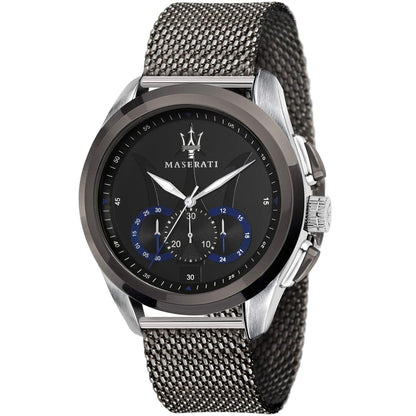 Maserati Traguardo R8873612006 Silver Case Gunmetal Mesh Chronograph Watch