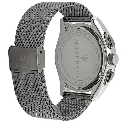 Maserati Traguardo R8873612006 Silver Case Gunmetal Mesh Chronograph Watch