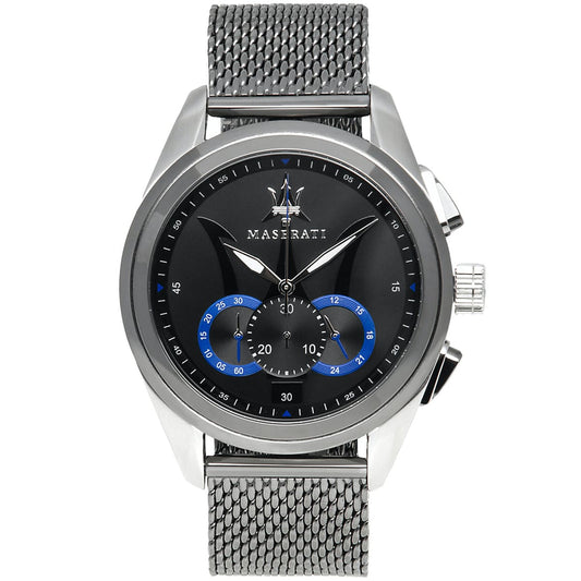 Maserati Traguardo R8873612006 Silver Case Gunmetal Mesh Chronograph Watch