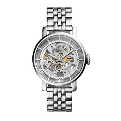 Fossil Original Boyfriend ME3067 Automatic Skeleton Silver Stainless Steel Watch
