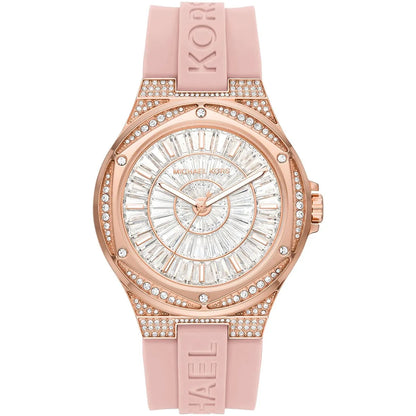 Michael Kors Camille MK7334 Rose Gold Glitz & Pink Silicone Watch