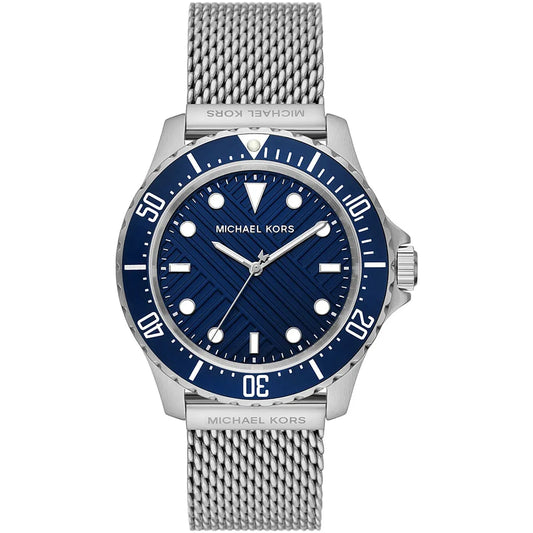 Michael Kors Everest MK9082 Silver Mesh Blue Dial Watch