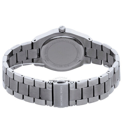 Michael Kors MK4370 Women’s Silver Dial Silver Stainless Steel Crystal MK Logo Watch