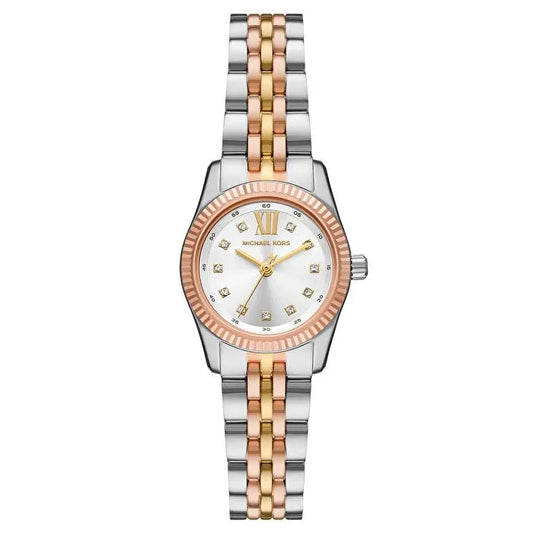 Michael Kors Lexington MK4987 Two-Tone Silver & Rose Gold Crystal Watch