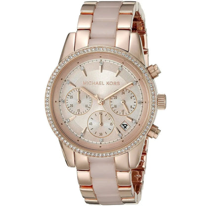 Michael Kors Ritz MK6307 Rose Gold & Blush Acetate Watch