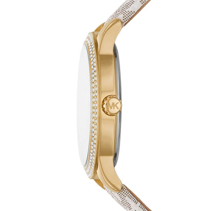 Michael Kors Camille MK6967 Gold-Tone Watch with MK Logo Strap