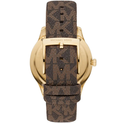 Michael Kors Runway MK6979 Gold Glitz Dial Signature Strap Watch