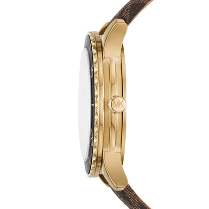Michael Kors Runway MK6979 Gold Glitz Dial Signature Strap Watch