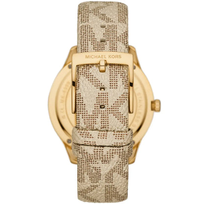 Michael Kors Runway MK6999 Gold Metallic Logo Strap Watch
