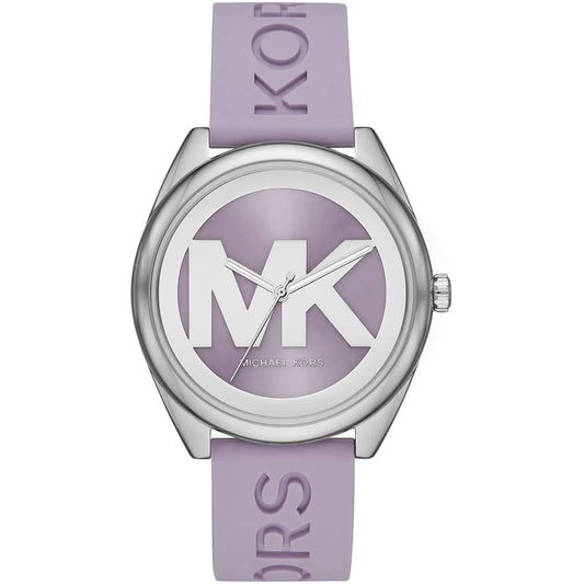 Michael Kors Janelle MK7143 Silver Watch with Purple Silicone Strap