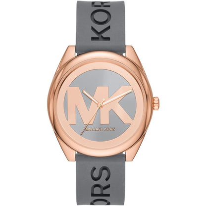 Michael Kors Janelle MK7314 Rose Gold Watch with Grey Silicone Strap