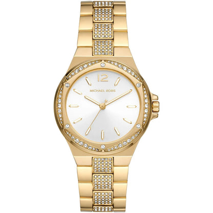 Michael Kors Lennox MK7361 Gold-Tone Watch with Pavé Crystal Bracelet