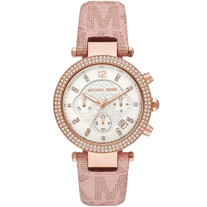 Michael Kors Parker MK6935 Rose Gold & Pink Logo Watch