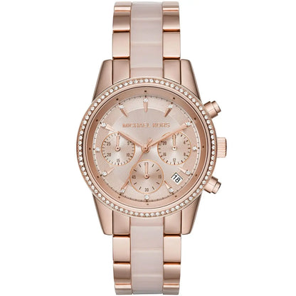 Michael Kors Ritz MK6307 Rose Gold & Blush Acetate Watch