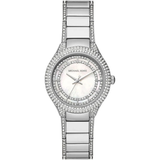 Michael Kors Sylvia MK4657 Silver-Tone Crystal Pave Watch