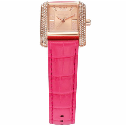 Michael Kors Emery MK2984 Rectangular Rose Gold Tone Pink Leather Women Watch