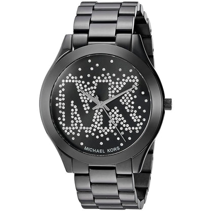 Michael Kors MK3589 Runway Slim Women’s Black Crystal Dial Stainless Steel Watch