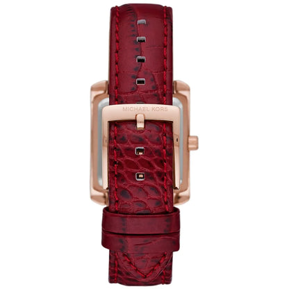 Michael Kors Emery MK4689 White Dial Red Leather Strap Women's Watch