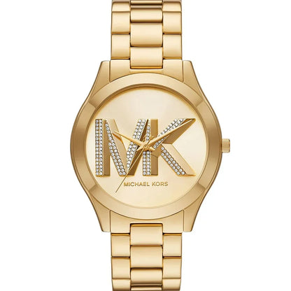 Michael Kors MK4732 Women’s Gold Dial Gold Stainless Steel Crystal Logo Watch
