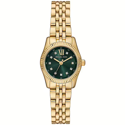 Michael Kors Lexington Mini MK4842 Gold Tone Emerald Green Dial Watch