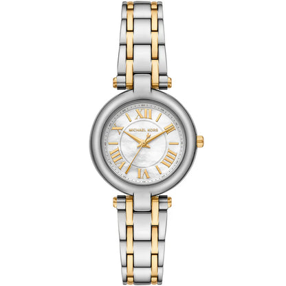 Michael Kors Lennox MK4895 Two-Tone Silver & Gold White Mother of Pearl Women's Watch