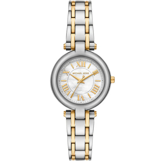 Michael Kors Lennox MK4895 Two-Tone Silver & Gold White Mother of Pearl Women's Watch