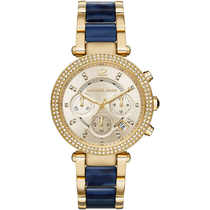 Michael Kors Parker MK6238 Gold-Tone Navy Blue Acetate Women's Watch