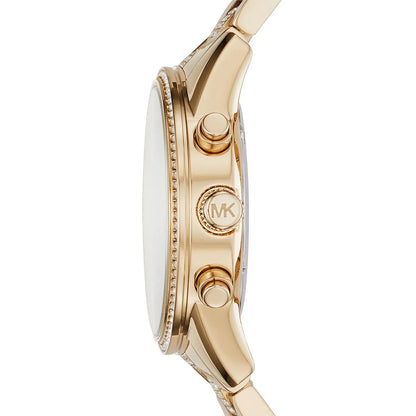 Michael Kors Ritz MK6484 Chronograph Gold-Tone Crystal Pave Women's Watch