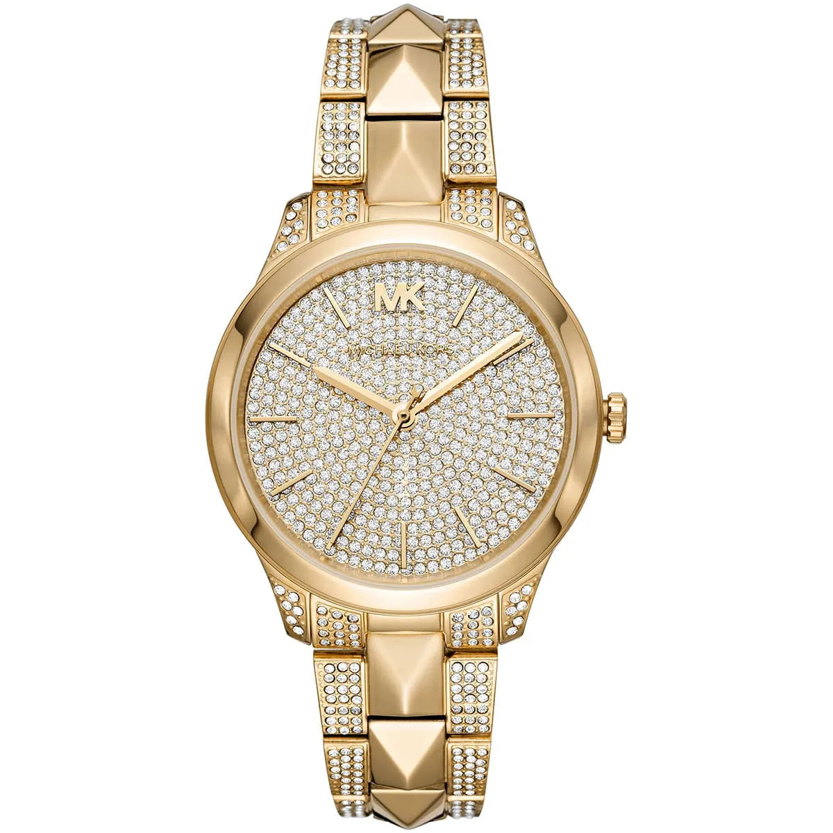 Michael Kors Runway Mercer MK6715 Gold-Tone Full Pavé Crystal Women's Watch