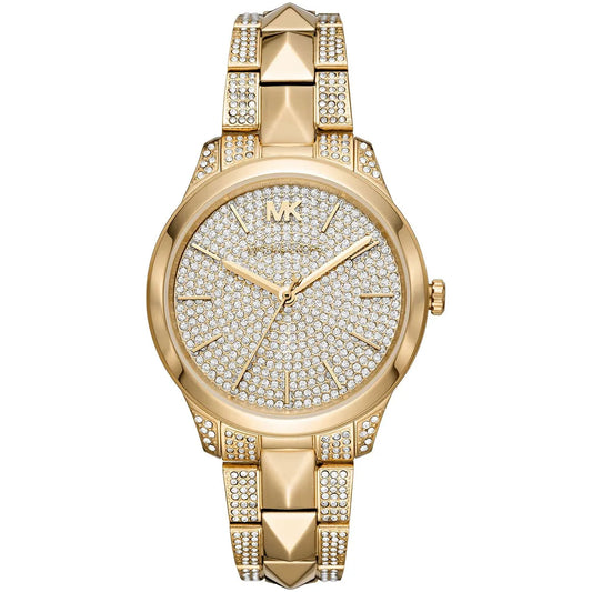 Michael Kors Runway Mercer MK6715 Gold-Tone Full Pavé Crystal Women's Watch