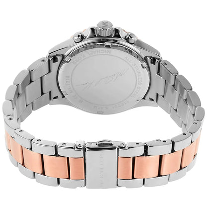 Michael Kors Everest MK7214 Two-Tone Silver & Rose Gold Baguette Crystal Women's Watch