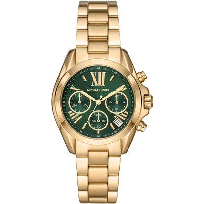 Michael Kors Bradshaw Women's Watch – Model MK7257 | Green Dial with Gold Stainless Steel Bracelet
