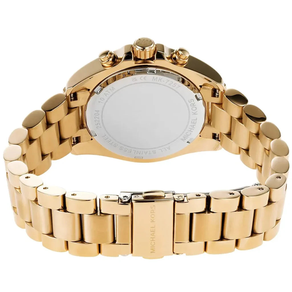 Michael Kors Bradshaw Women's Watch – Model MK7257 | Green Dial with Gold Stainless Steel Bracelet