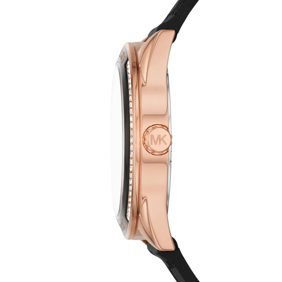 Michael Kors Jessa MK7266 Rose Gold Tone Black Dial Black Rubber Women's Watch