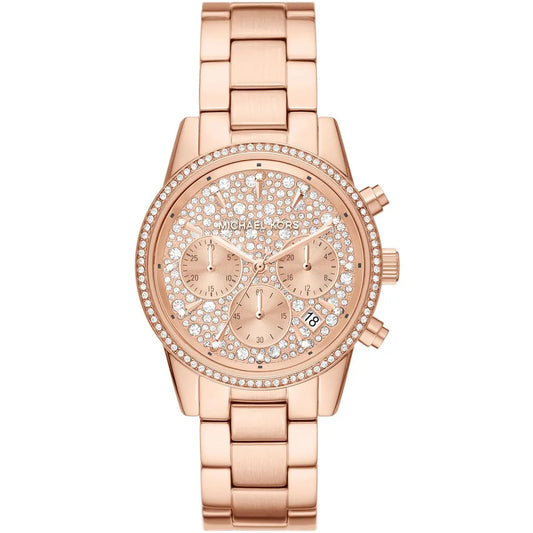 Michael Kors Ritz MK7302 Rose Gold Tone Full Pavé Crystal Women's Watch