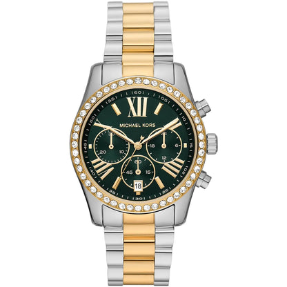 Michael Kors Lexington MK7303 Two-Tone Silver & Gold Green Dial Women's Watch